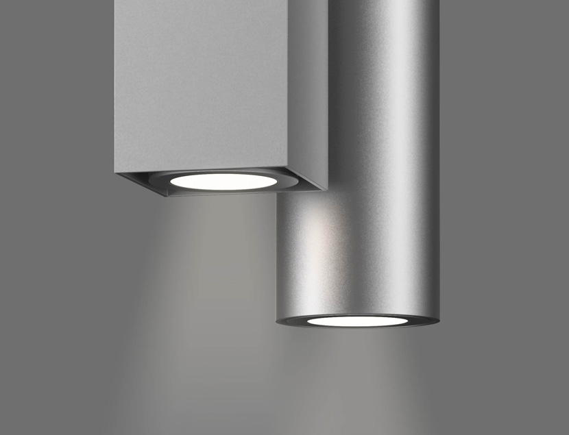 Close up of 2 grey Syrios Pro fixtures